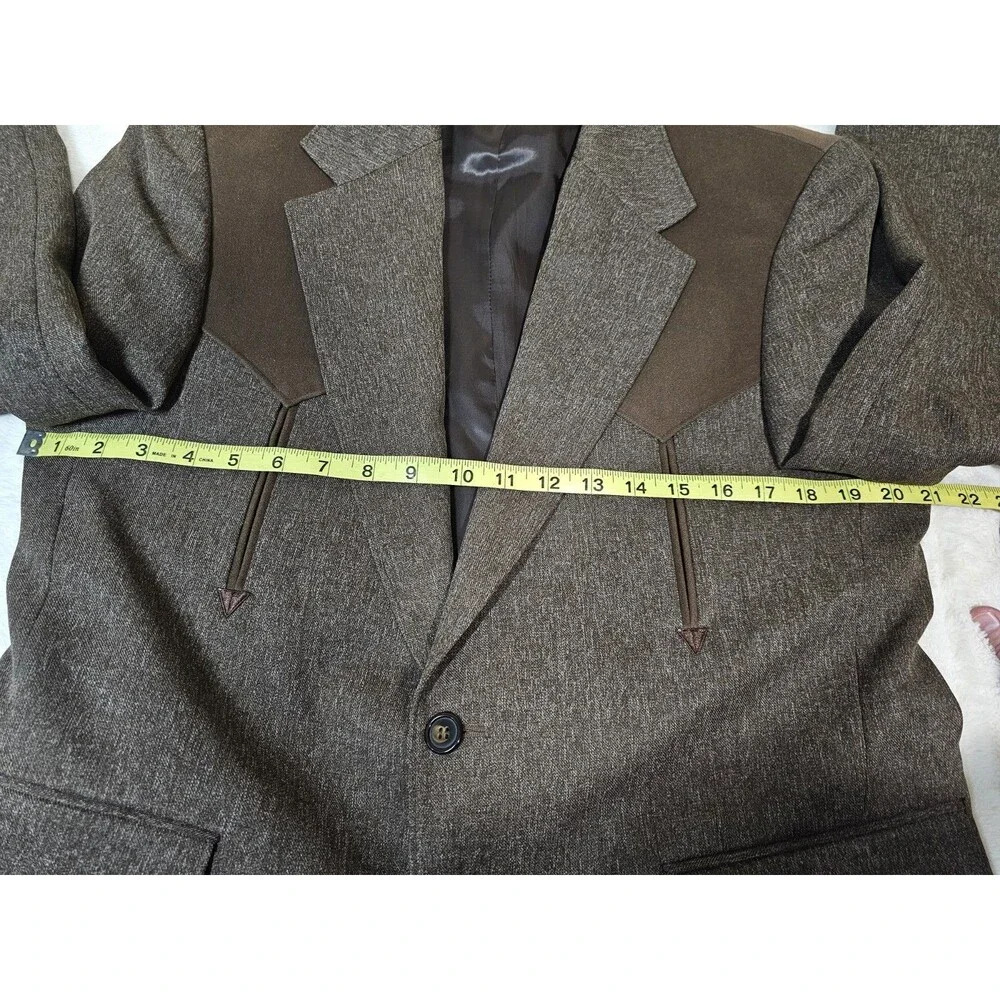 Circle S Western Suit Mens 40 Short 35x30 Brown Tweed Boise Cowboy Rockabilly